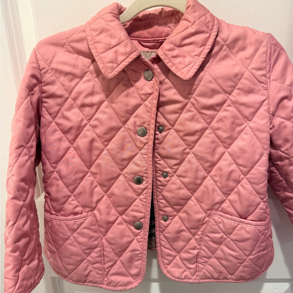 Official Burberry Pink Quilted Jacket - Size 24-36M - Picture 6 of 6